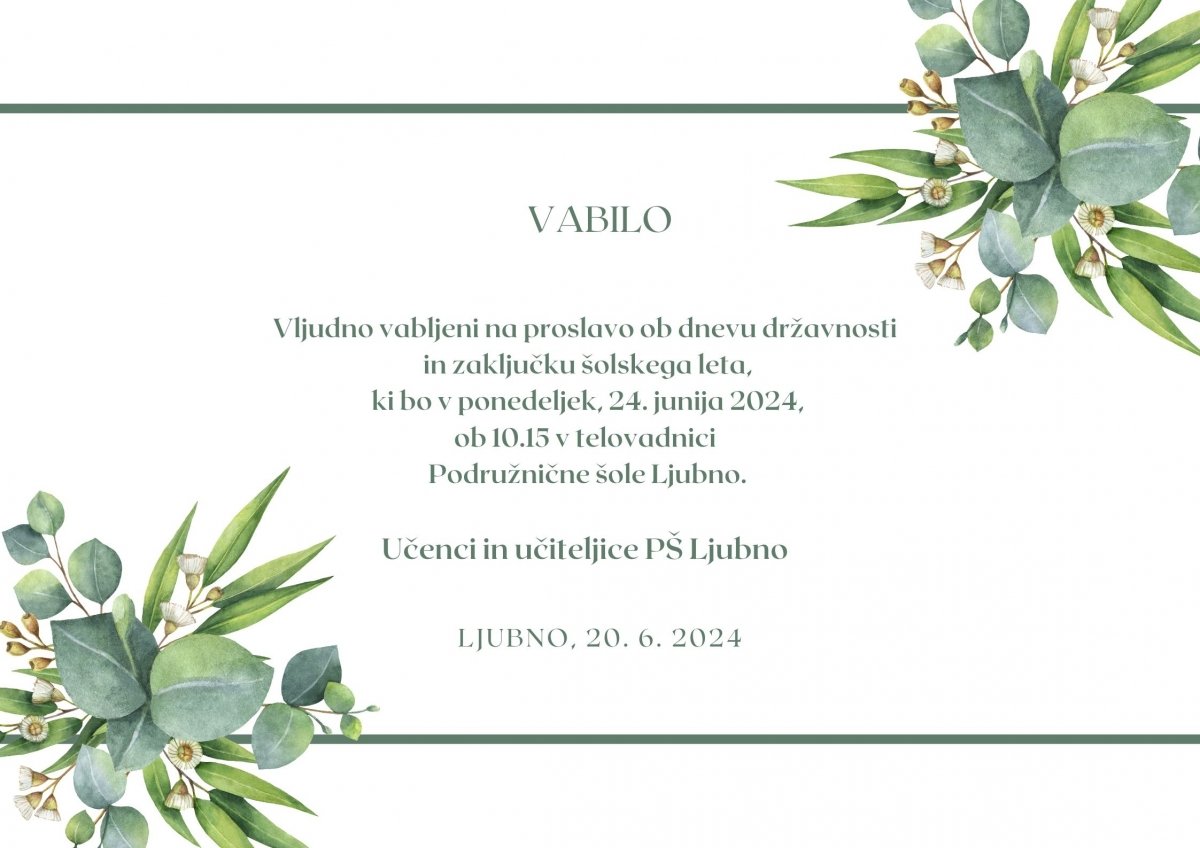Proslava ob dnevu državnosti in zaključku šolskega leta